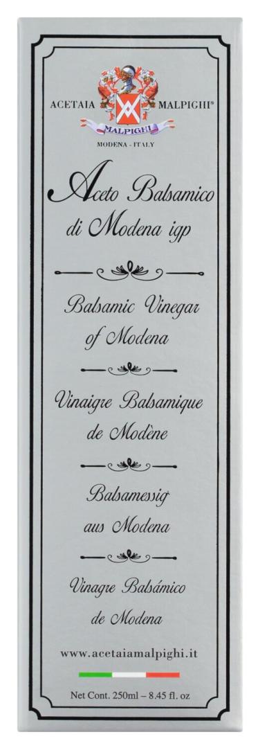 Aceto Balsamico di Modena IGP „Argento“ in der 250 ml Flasche – 8 Jahre gereifter Balsamico mit Karamell- und Malznoten